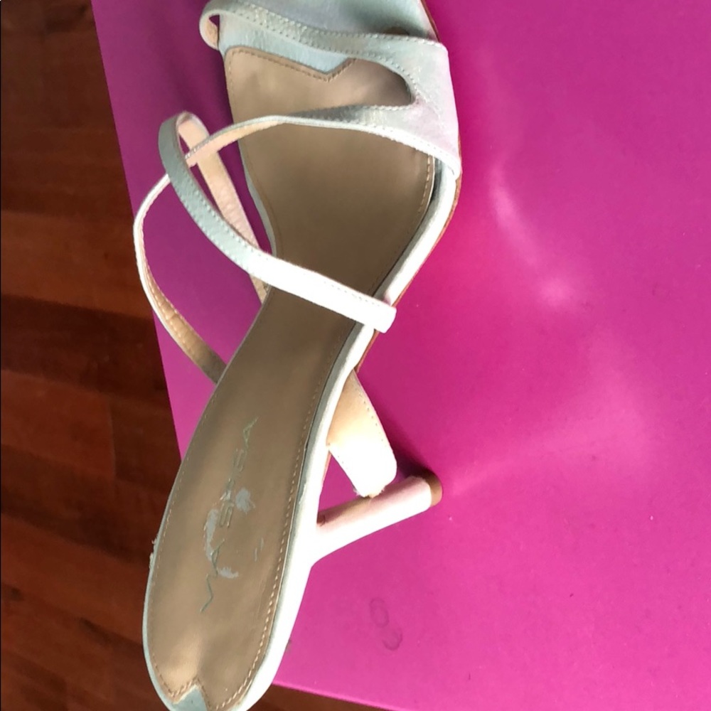 Via Spiga ivory silver high heel sandals